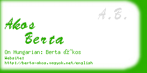 akos berta business card